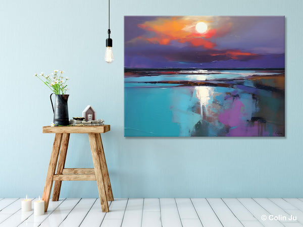 Original Landscape Abstract Painting, Simple Wall Art Ideas, Living Room Abstract Paintings, Large Landscape Canvas Paintings, Buy Art Online-Silvia Home Craft