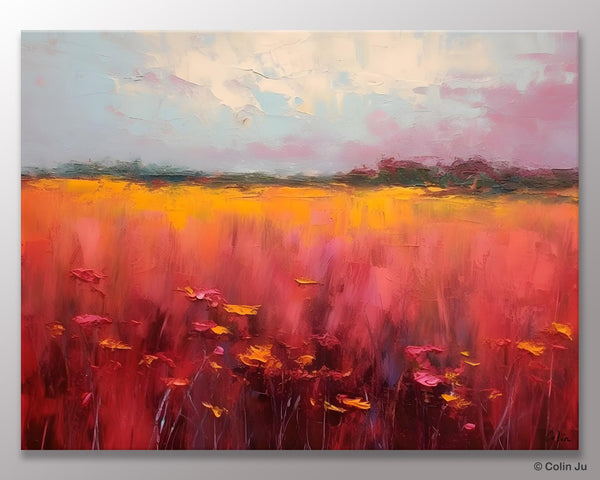 Original Landscape Paintings, Oversized Modern Wall Art Paintings, Modern Acrylic Artwork on Canvas, Large Abstract Painting for Living Room-Silvia Home Craft