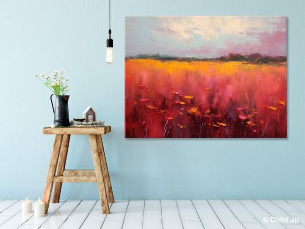 Original Landscape Paintings, Oversized Modern Wall Art Paintings, Modern Acrylic Artwork on Canvas, Large Abstract Painting for Living Room-Silvia Home Craft