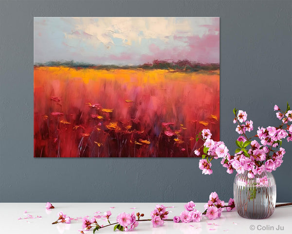 Original Landscape Paintings, Oversized Modern Wall Art Paintings, Modern Acrylic Artwork on Canvas, Large Abstract Painting for Living Room-Silvia Home Craft
