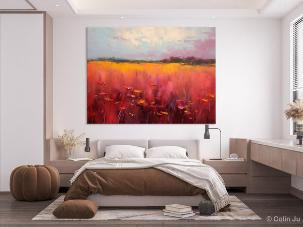 Original Landscape Paintings, Oversized Modern Wall Art Paintings, Modern Acrylic Artwork on Canvas, Large Abstract Painting for Living Room-Silvia Home Craft