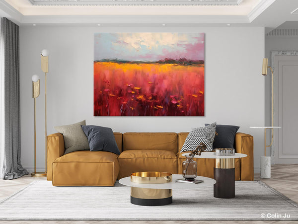 Original Landscape Paintings, Oversized Modern Wall Art Paintings, Modern Acrylic Artwork on Canvas, Large Abstract Painting for Living Room-Silvia Home Craft