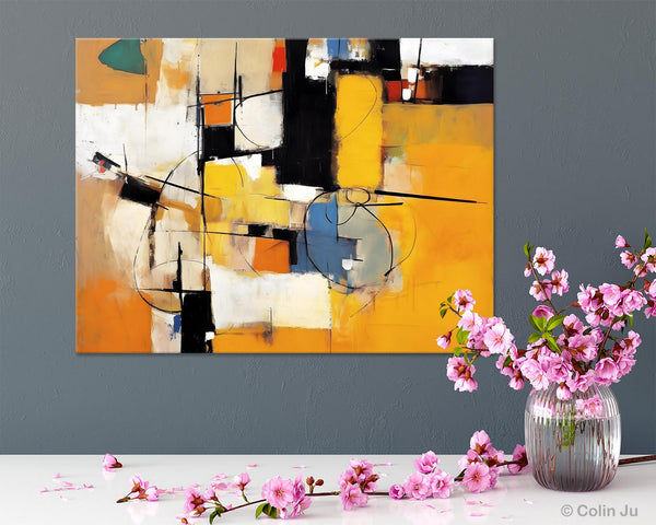 Acrylic Abstract Painting Behind Sofa, Large Original Painting on Canvas, Acrylic Painting for Sale, Living Room Wall Art Paintings, Buy Paintings Online-Silvia Home Craft