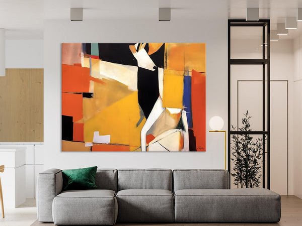 Extra Large Paintings for Living Room, Hand Painted Wall Art Paintings, Original Abstract Acrylic Painting, Abstract Wall Art for Dining Room-Silvia Home Craft