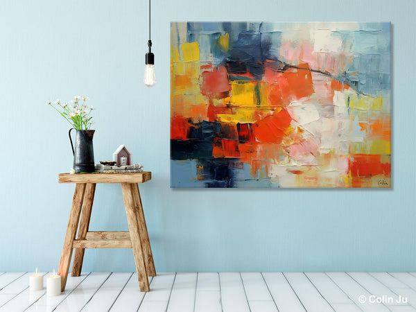 Simple Abstract Painting for Dining Room, Modern Paintings for Living Room, Original Contemporary Modern Art Paintings, Bedroom Wall Art Ideas-Silvia Home Craft
