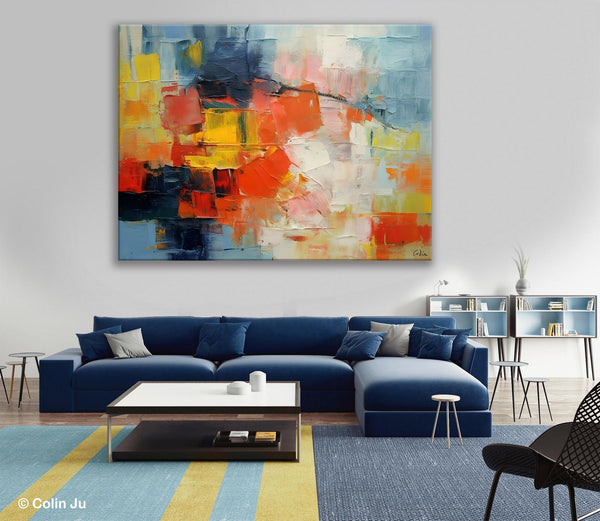 Simple Abstract Painting for Dining Room, Modern Paintings for Living Room, Original Contemporary Modern Art Paintings, Bedroom Wall Art Ideas-Silvia Home Craft