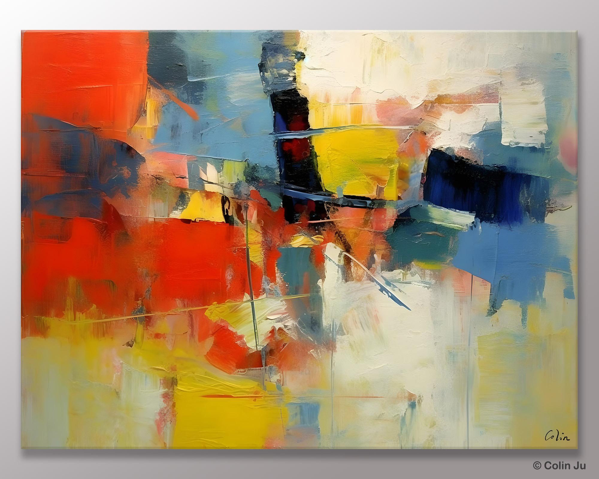 Acrylic Paintings on Canvas, Large Paintings Behind Sofa, Palette Knife Paintings, Abstract Painting for Living Room, Original Modern Paintings-Silvia Home Craft