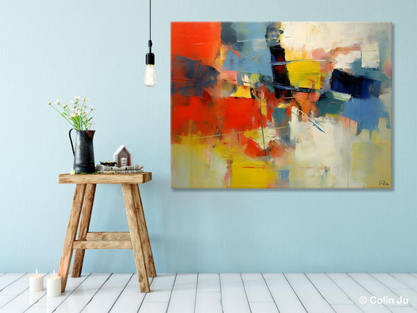 Acrylic Paintings on Canvas, Large Paintings Behind Sofa, Palette Knife Paintings, Abstract Painting for Living Room, Original Modern Paintings-Silvia Home Craft