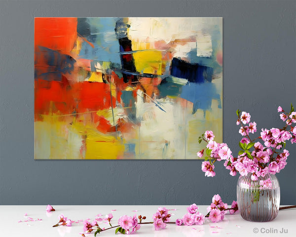 Acrylic Paintings on Canvas, Large Paintings Behind Sofa, Palette Knife Paintings, Abstract Painting for Living Room, Original Modern Paintings-Silvia Home Craft