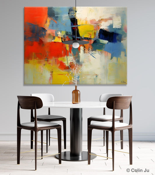 Acrylic Paintings on Canvas, Large Paintings Behind Sofa, Palette Knife Paintings, Abstract Painting for Living Room, Original Modern Paintings-Silvia Home Craft
