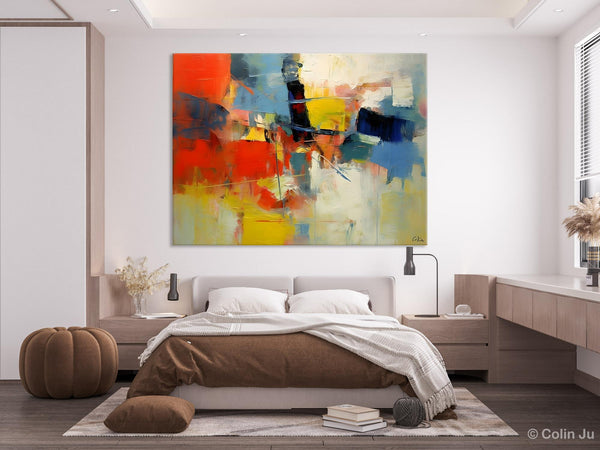 Acrylic Paintings on Canvas, Large Paintings Behind Sofa, Palette Knife Paintings, Abstract Painting for Living Room, Original Modern Paintings-Silvia Home Craft