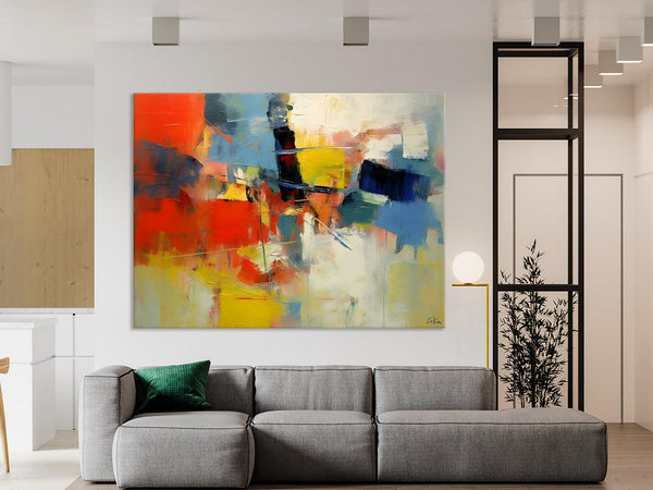 Acrylic Paintings on Canvas, Large Paintings Behind Sofa, Palette Knife Paintings, Abstract Painting for Living Room, Original Modern Paintings-Silvia Home Craft