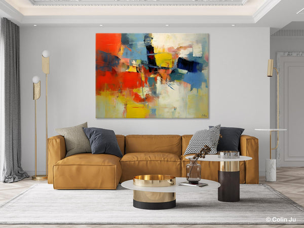 Acrylic Paintings on Canvas, Large Paintings Behind Sofa, Palette Knife Paintings, Abstract Painting for Living Room, Original Modern Paintings-Silvia Home Craft