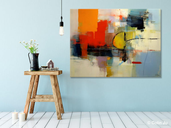 Acrylic Painting for Bedroom, Modern Canvas Painting, Palette Knife Artwork, Original Abstract Acrylic Paintings, Hand Painted Canvas Art-Silvia Home Craft