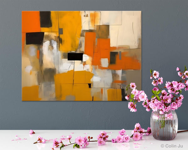 Acrylic Wall Art Painting, Acrylic Paintings for Living Room, Hand Painted Wall Painting, Simple Modern Art, Large Original Abstract Paintings-Silvia Home Craft