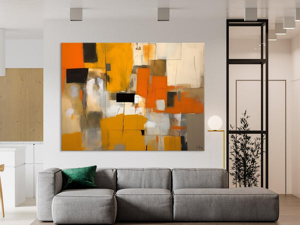 Acrylic Wall Art Painting, Acrylic Paintings for Living Room, Hand Painted Wall Painting, Simple Modern Art, Large Original Abstract Paintings-Silvia Home Craft