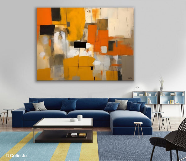 Acrylic Wall Art Painting, Acrylic Paintings for Living Room, Hand Painted Wall Painting, Simple Modern Art, Large Original Abstract Paintings-Silvia Home Craft