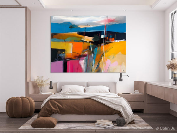 Large Painting on Canvas, Buy Large Paintings Online, Simple Modern Art, Original Contemporary Abstract Art, Bedroom Canvas Painting Ideas-Silvia Home Craft