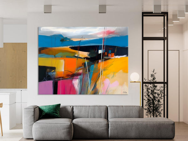 Large Painting on Canvas, Buy Large Paintings Online, Simple Modern Art, Original Contemporary Abstract Art, Bedroom Canvas Painting Ideas-Silvia Home Craft