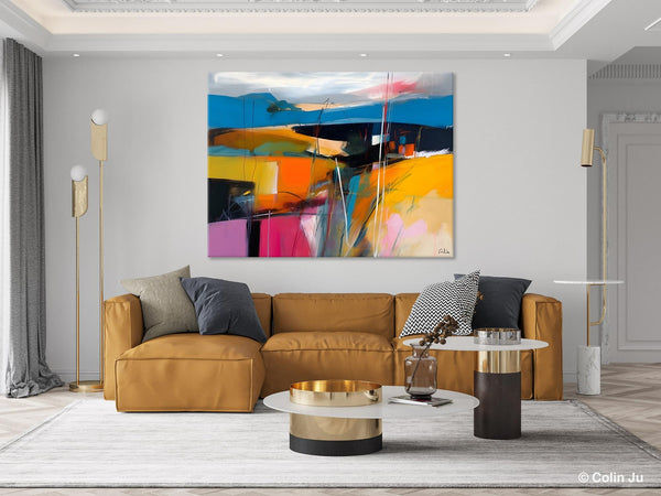 Large Painting on Canvas, Buy Large Paintings Online, Simple Modern Art, Original Contemporary Abstract Art, Bedroom Canvas Painting Ideas-Silvia Home Craft