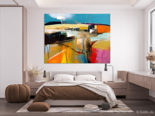 Wall Art Paintings, Simple Landscape Abstract Painting, Original Acrylic Paintings on Canvas, Large Paintings for Bedroom, Buy Paintings Online-Silvia Home Craft