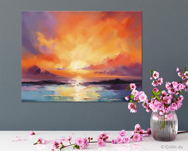Large Art Painting for Living Room, Original Landscape Canvas Art, Oversized Landscape Wall Art Paintings, Contemporary Acrylic Painting on Canvas-Silvia Home Craft