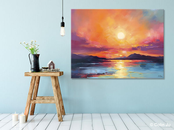 Simple Wall Art Ideas, Original Landscape Abstract Painting, Dining Room Abstract Paintings, Large Landscape Canvas Paintings, Buy Art Online-Silvia Home Craft