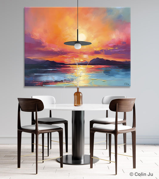 Simple Wall Art Ideas, Original Landscape Abstract Painting, Dining Room Abstract Paintings, Large Landscape Canvas Paintings, Buy Art Online-Silvia Home Craft