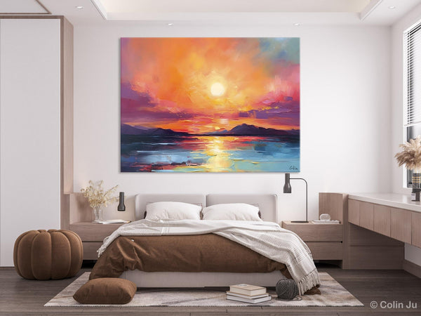 Simple Wall Art Ideas, Original Landscape Abstract Painting, Dining Room Abstract Paintings, Large Landscape Canvas Paintings, Buy Art Online-Silvia Home Craft