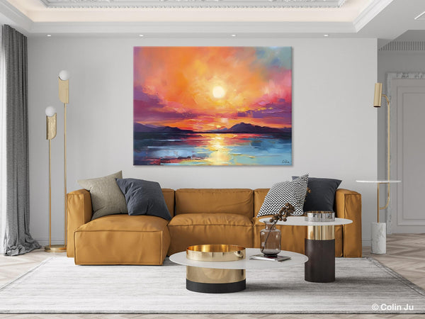 Simple Wall Art Ideas, Original Landscape Abstract Painting, Dining Room Abstract Paintings, Large Landscape Canvas Paintings, Buy Art Online-Silvia Home Craft