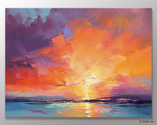 Landscape Acrylic Art, Large Abstract Painting for Living Room, Original Abstract Wall Art, Landscape Canvas Art, Hand Painted Canvas Art-Silvia Home Craft