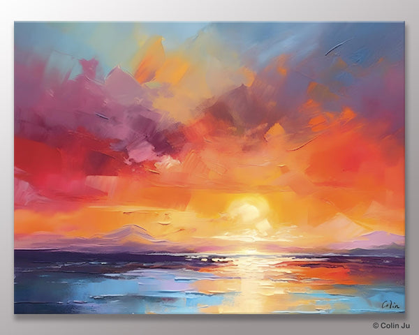 Original Abstract Wall Art, Landscape Acrylic Art, Large Abstract Painting for Living Room, Landscape Canvas Art, Hand Painted Canvas Art-Silvia Home Craft