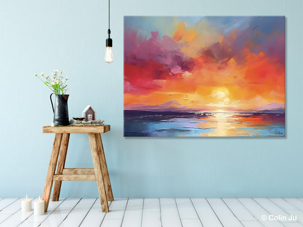 Original Abstract Wall Art, Landscape Acrylic Art, Large Abstract Painting for Living Room, Landscape Canvas Art, Hand Painted Canvas Art-Silvia Home Craft