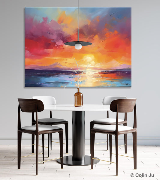 Original Abstract Wall Art, Landscape Acrylic Art, Large Abstract Painting for Living Room, Landscape Canvas Art, Hand Painted Canvas Art-Silvia Home Craft