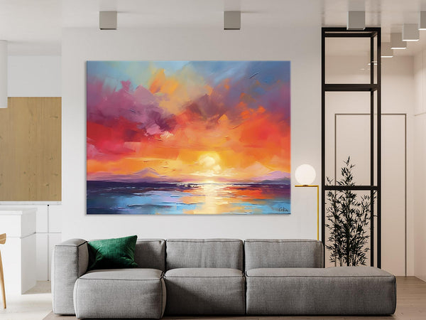 Original Abstract Wall Art, Landscape Acrylic Art, Large Abstract Painting for Living Room, Landscape Canvas Art, Hand Painted Canvas Art-Silvia Home Craft