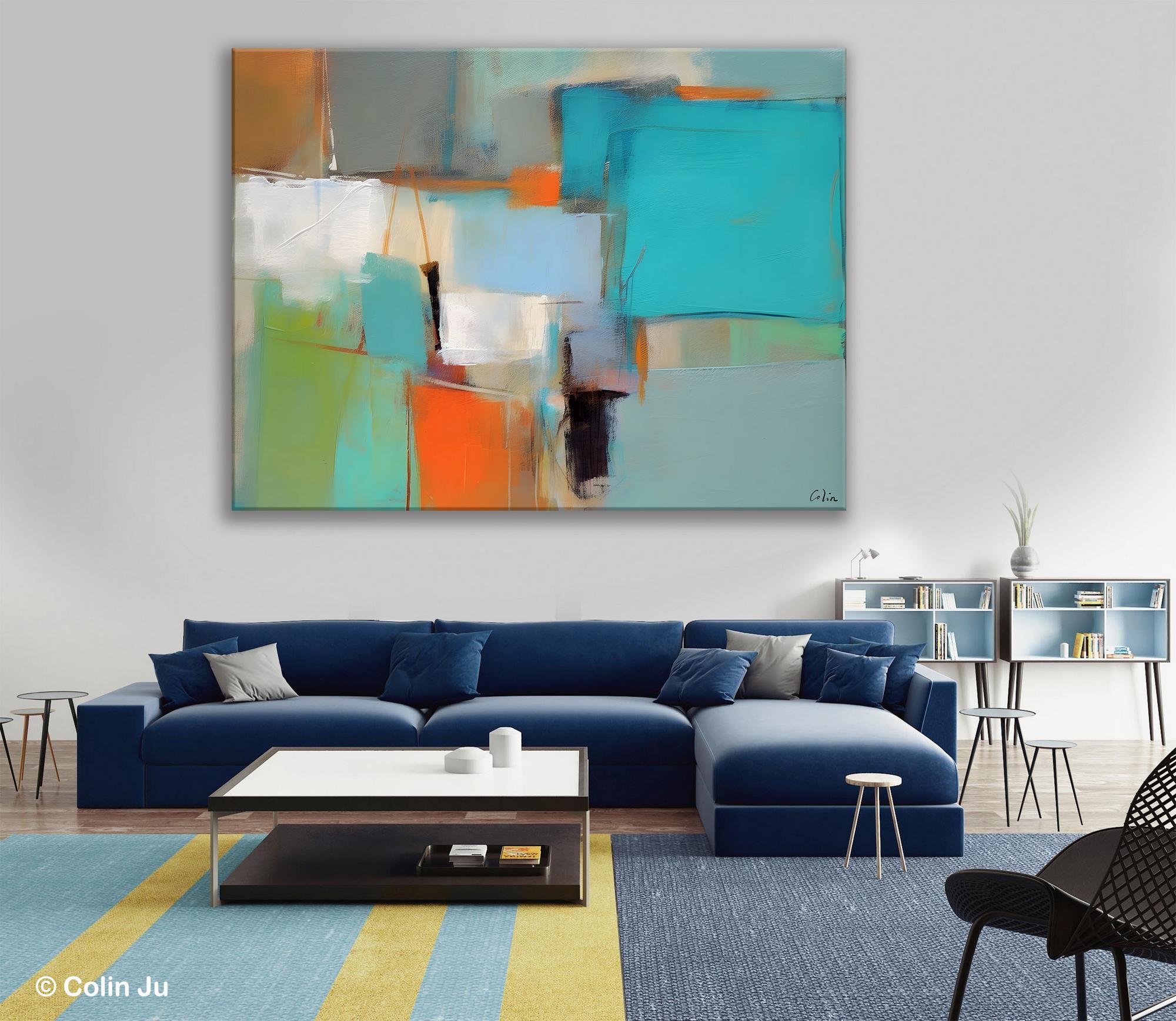 Simple Abstract Art, Large Wall Art Painting for Bedroom, Contemporary Acrylic Painting on Canvas, Original Canvas Art, Modern Wall Paintings-Silvia Home Craft