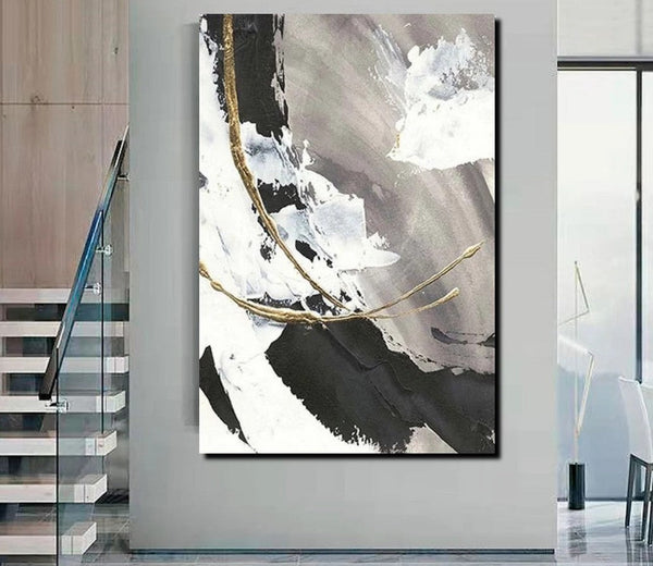 Large Paintings for Living Room, Black Acrylic Paintings, Buy Art Online, Modern Wall Art Ideas, Contemporary Canvas Paintings-Silvia Home Craft