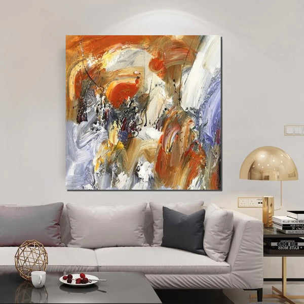 Large Paintings for Living Room, Bedroom Wall Painting, Hand Painted Acrylic Painting, Modern Contemporary Art, Modern Paintings for Dining Room-Silvia Home Craft
