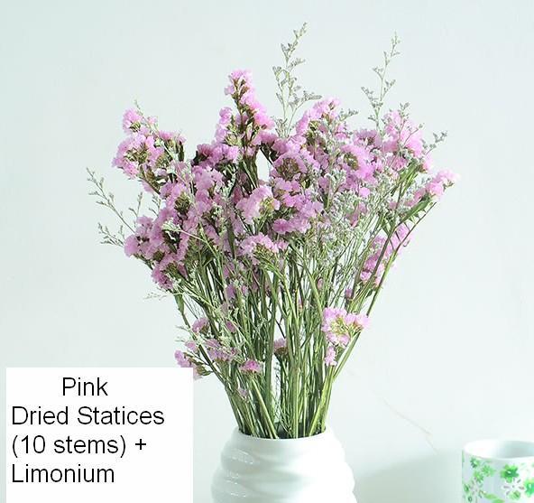A Bunch Dried Statices Flowers with Limoniums, Dried Flowers, Flower Bunches, Dried Floral-Silvia Home Craft