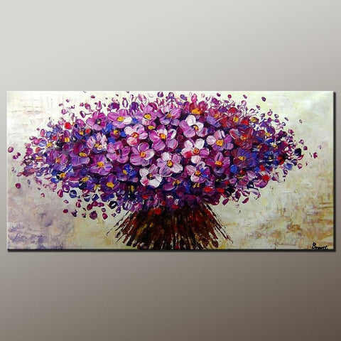 Flower Art, Acrylic Painting, Heavy Texture Painting, Canvas Art, Modern Art, Contemporary Art, Ready to Hang-Silvia Home Craft