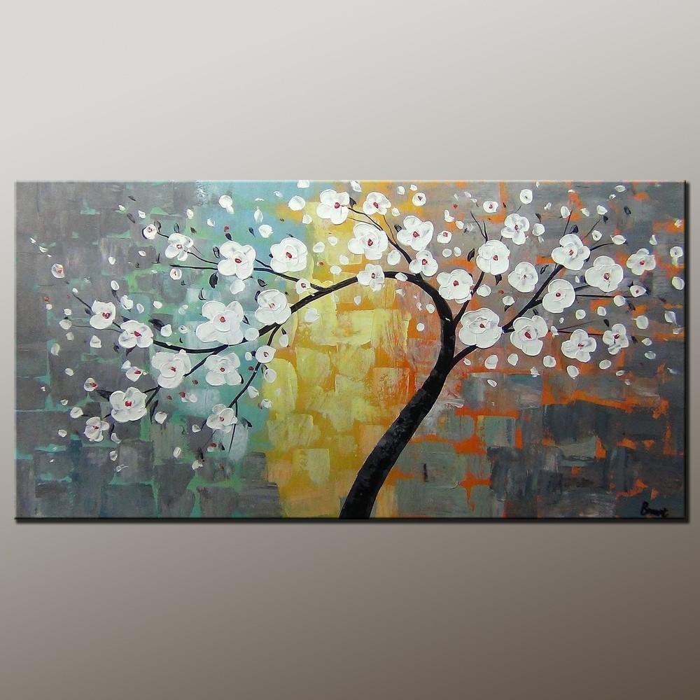 Flower Tree Art, Wall Painting, Abstract Art Painting, Canvas Wall Art, Bedroom Wall Art, Canvas Art, Modern Art, Contemporary Art-Silvia Home Craft