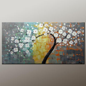 Flower Tree Art, Wall Painting, Abstract Art Painting, Canvas Wall Art, Bedroom Wall Art, Canvas Art, Modern Art, Contemporary Art-Silvia Home Craft