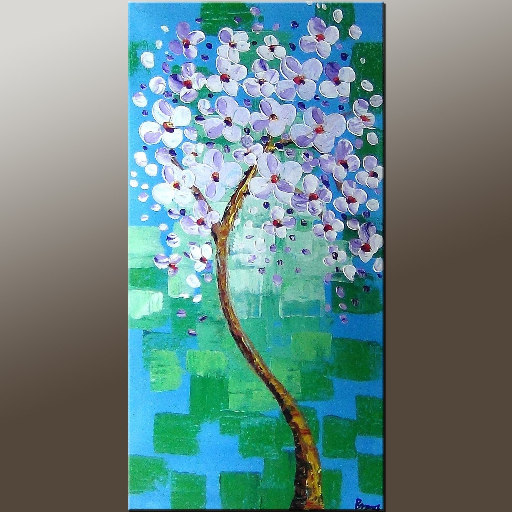 Heavy Texture Painting, Modern Art, Flower Art, Acrylic Painting, Abstract Art Painting, Canvas Wall Art, Bedroom Wall Art, Canvas Art, Contemporary Art-Silvia Home Craft