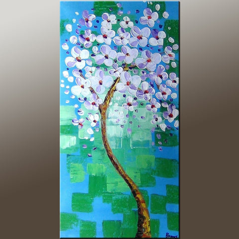 Heavy Texture Painting, Modern Art, Flower Art, Acrylic Painting, Abstract Art Painting, Canvas Wall Art, Bedroom Wall Art, Canvas Art, Contemporary Art-Silvia Home Craft