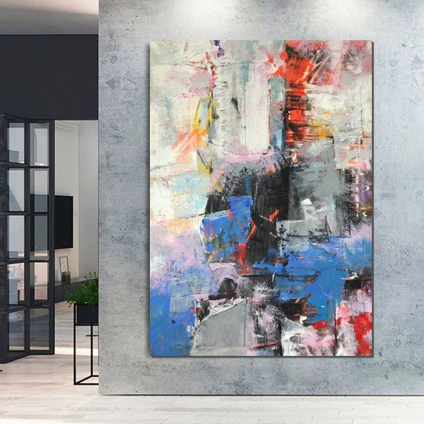 Modern Paintings Behind Sofa, Acrylic Paintings on Canvas, Large Painting for Living Room, Contemporary Canvas Wall Art, Buy Paintings Online-Silvia Home Craft