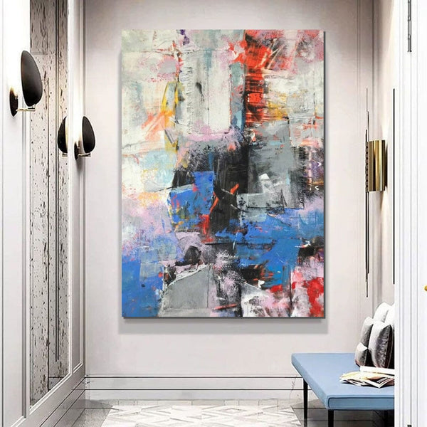 Modern Paintings Behind Sofa, Acrylic Paintings on Canvas, Large Painting for Living Room, Contemporary Canvas Wall Art, Buy Paintings Online-Silvia Home Craft