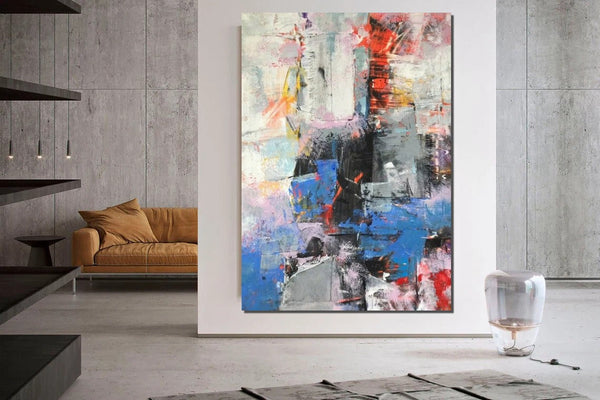Modern Paintings Behind Sofa, Acrylic Paintings on Canvas, Large Painting for Living Room, Contemporary Canvas Wall Art, Buy Paintings Online-Silvia Home Craft