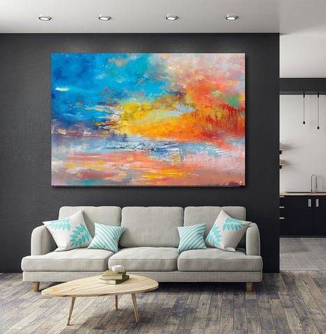 Large Paintings for Living Room, Buy Paintings Online, Wall Art Paintings for Bedroom, Simple Modern Art, Simple Abstract Art-Silvia Home Craft