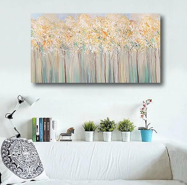 Forest Tree Paintings, Modern Wall Art Paintings, Simple Acrylic Paintings for Dining Room-Silvia Home Craft