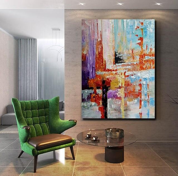 Simple Modern Art, Extra Large Wall Art Paintings, Simple Abstract Painting, Large Paintings for Bedroom-Silvia Home Craft